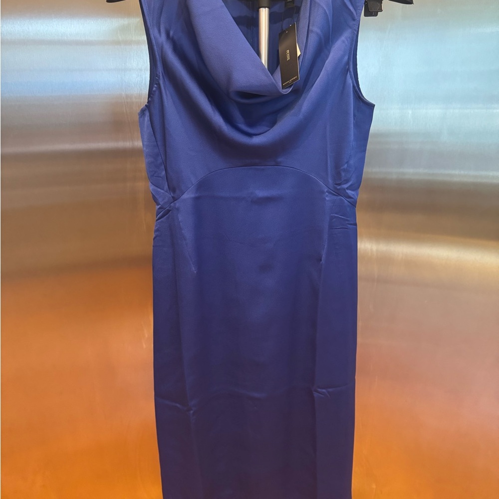 Banana Republic Sleeveless Cowl Neck Midi Dress in Blue